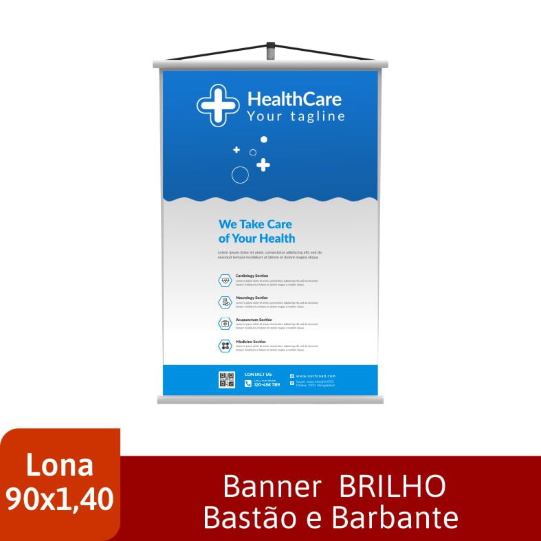 Banner lona com bastão