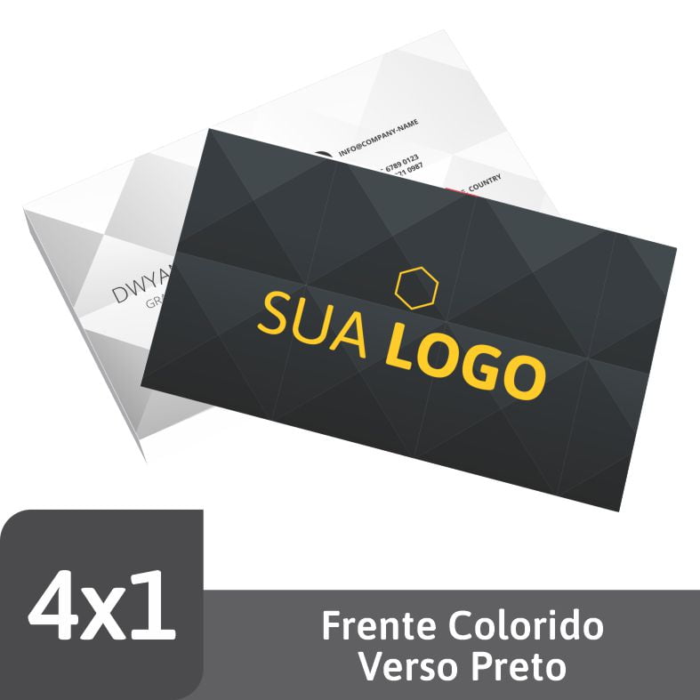Cartão de Visita Couchê 250g UV FR 9x5 4x1